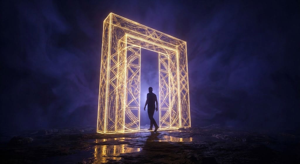 Spiritual awakening signs and manifestation energy portal with angel number geometry