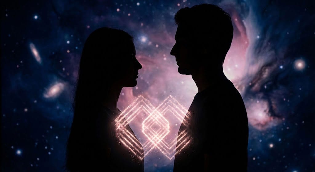 Twin flame energetic connection cord and soulmate numerology symbols